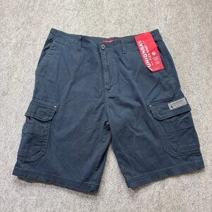 Union Bay Cargo Shorts Men 36 Blue Navy Stretch Twill 10"